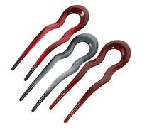 Happyyami 3pcs Retro U-shaped French Hair Pins Large Spot Pattern Hair Sticks for Women Thick Long Buns Vintage Accessories Set