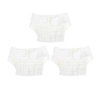 Happyyami 3pcs Washable Cloth Diapers, Reusable Gauze Diaper Pants, White, S, for Newborn Boys, Taking a Walk, Doing Housework