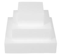 Happyyami 3pcs White Square Dummy Cake Foam Model for Practicing Cake Decorating and Creating Displays Can be Pinned and Sanded Decorative Foams for DIY Model Practice