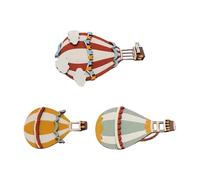 Happyyami 3pcs Wooden Hot Air Balloon Wall Decorations for Nurseries and Hallways, Smooth Edges and Lasting Boho Style Nursery Decor, Air Balloon Wall Art for New Parents and Families