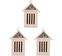 Happyyami 3pcs Wooden Insect Shelter Natural Wood Bug Room Decoration for Nesting Habitat for Bug Hotel for Bees Insects