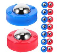 Happyyami 40Pcs Mini Shuffleboard Tabletop Rollers Balls Smooth Sliding Beads for Table Game Portable Shuffleboard Accessories Blue and Red Enhance Hand Eye Coordination and Finger Dexterity