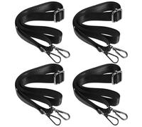 Happyyami 4pcs Adjustable Horse Blanket Leg Straps Black Nylon with Metal Snap Buckles Elastic Sturdy Horse Blanket Fixing Accessory for Daily Use