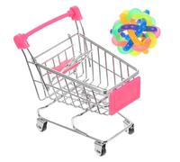 Happyyami 4pcs Bird Chewing Toys Parrot Shopping Cart and Rattan Ball Puzzle Training Toy for Interactive Play and Mental Stimulation