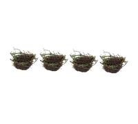 Happyyami 4pcs Bird Nest Decor Artificial Bird Nest for Garden and Christmas Tree Ornament for Home and Outdoor Decorations
