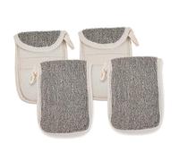 Happyyami 4pcs Black Linen Soap Net Exfoliating Soap Bag for Shower Bath Storage