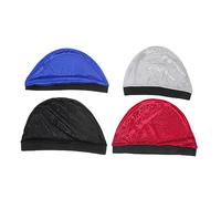 Happyyami 4pcs Disposable Silk Shower Caps Women Sleeping Hats Loose Fit Housework Hair Cover Mixed Colors
