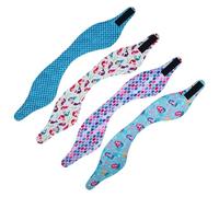 Happyyami 4pcs Elastic Swim Headband Bathing Headband Neoprene Sticky Closure Protecting Ears from Water Lovely Printed Design for Men Women Traveling to The Pool Canoeing Assorted Style
