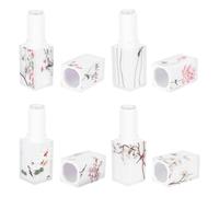 Happyyami 4pcs Frosted Refillable Lipstick Tubes Small DIY Lip Balm Containers with Elegant Semi-transparent Square Design for Home Use and Travel