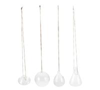Happyyami 4pcs Hanging Glass Planter for Cuttings with Crystal Transparency and Easy Cleaning, Decorative Hydroponic Glass Vase Suitable for Indoor Window Display of Air Plants and Flowers