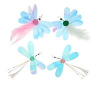Happyyami 4pcs Interactive Cat Teaser Refills Durable Plume Attachments with for Indoor Cats Kittens Encourages Active Play and Self Entertainment