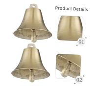 Happyyami 4pcs Loud Crisp Farm Grazing Bells for Cattle Sheep Horses Thickened Copper Animal Bells with Clear Sound for Anti-lost Farming Accessories