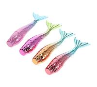 Happyyami 4pcs Mermaid DIY Lip Gloss Tube Cute Reusable Lip Balm Containers for Travel Crafting for Making Your Own Lipstick and Cosmetics