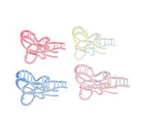 Happyyami 4pcs Metal Hair Clip for Women Large Claw Clip Styling Hair Accessories Unique Jaw Clamp for Daily Wear Vibrant Colors Pink Blue