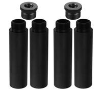 Happyyami 4pcs Microphone Stand Extension Tube 5/8 Inch Mic Extension Pipe Aluminum Alloy Stand Extenders Screw Boom Tubes With Metal Adapter Black
