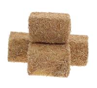 Happyyami 4pcs Miniature Haystack Decor for Garden Scenery Natural Simulation Hayrick Prop 2x2x3cm Square Artificial Hay Bales for Diy Farm Accessories