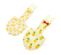 Happyyami 4pcs Parrot Diaper Flight Suit Washable Bird Clothing for Pet Birds Cute Banana Pineapple Design Comfortable Easy to Use Suitable for Cockatiels Parakeets