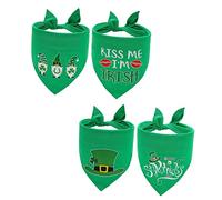 Happyyami 4pcs Patrick's Day Triangle Scarf for Dogs and Cats Stylish Pet Costume Accessories for Festivals Adorable Pattern Design for Celebrating Patrick's Day
