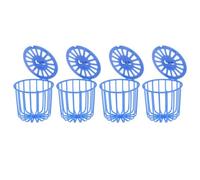 Happyyami 4pcs Plastic Bird Basket for Parrots Small Birds Food Holder for Fruits Vegetables Treats Cage Storage Easy to Install Protects Food from Dirt