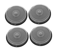 Happyyami 4pcs Portable Cd Dvd Storage Case Holder, Empty Disk Cake Box Spindle for 10 Discs, Compact Organizer for Home, Office and Car Use