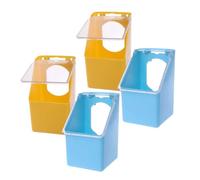 Happyyami 4pcs Reusable Washable Bird Feeder Bowls Made of Sturdy Pp Material for Doves and Pigeons, Suitable for Parrot Cage Feeding and Bird Food Feeding Bowls