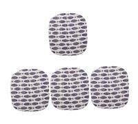 Happyyami 4pcs Self-cleaning Cat Litter Box Door Curtain for Accessory Cute Pattern Fit for Automatic Cat Toilets for Litter Box Area Decor