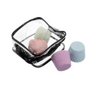 Happyyami 4pcs Silicone Cream Jars for Travel Skincare Makeup Sample Bottles Portable Lotion Containers Refillable Cosmetic Pot