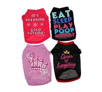 Happyyami 4pcs Small Dog Shirts Breathable Pet Apparel Lightweight and Comfortable Puppy Shirts and