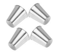 Happyyami 4pcs Stainless Steel Shot Cups Portable Reusable Metal Whiskey Glasses Multi Functional Condiment and Sauce Holders for Camping Travel Outdoor Use