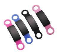 Happyyami 4pcs Stylish Pet Name Tags for Dog and Cat, Anti-Lost Identity Tags with Stainless Steel and Silicone Material, Simple Appearance Design, Practical Decorative Accessory for Collars