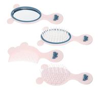 Happyyami 4pcs Toddler Hair Brush and Styling Comb Set Handheld Mirror Small Detangling Combs for Girls Portable Cute Hair Accessories for Daily Use
