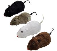 Happyyami 4pcs Wind up Mice Toys for Cats Interactive No Battery Needed Chasing Fun Design for Indoor Play for Reducing Biting Behavior