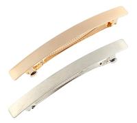 Happyyami 4pcs Women Alloy Hairpins Hair Clips Slim Rectangle Matte Finish Bobby Pins Gold and Silver for Daily Use