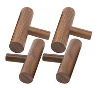 Happyyami 4pcs Wooden Wall Hooks for Towel and Coat, Alloy Material with Space-Saving Design and High Bearing Capacity, for Bedroom Over The Door Use