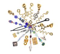 Happyyami 50pcs Cat's Eye Dreadlock Hair Clip Ring Twist Metal Jewelry Accessory for Women Braids Snake Charms Hairpins Dreadloc Bead
