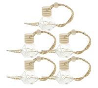 Happyyami 5pcs 8ml Reusable Glass Perfume Bottles with Wood Caps, Delicate Car Diffuser Containers for Hanging Air Freshener, Boost Mood and Relax Mind and Body