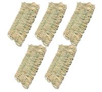 Happyyami 5pcs Little Summer Cooling Mat for Small Rabbits and Gerbils, Natural Woven Bedding Teeth Grinding Feature, Grass Mat for Bird and Hamster Habitats