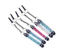 Happyyami 5Pcs Mini Capacitive Rhinestone Crystal Stylus Pens for Touch Screen Devices and Tablets, Aluminium, Easy Storage, Pocket-Friendly, Luxury Design