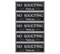 Happyyami 5pcs No Soliciting Decal for Glass Door - Self-Adhesive No Allowed Warning Sign - Waterproof Peel and Stick Door Marker for Home Office Company Private Residence 10.6x3.5inch