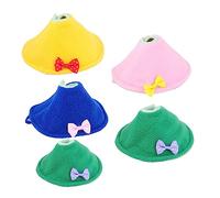 Happyyami 5pcs Pet Bird Collars Parrot Protective Neckbands Anti-biting Neck Collar Set Comfortable Plastic Suitable for Parrots and Budgies