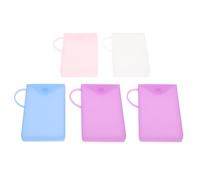 Happyyami 5pcs Waterproof Bags for Storage Silicone Mask Holders with Heat and Cold Resistance Portable Multipurpose Bags for Travelling and Student Mask Pouch Sturdy Random Color