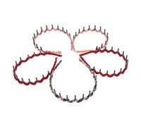 Happyyami 5Pcs Wavy Leopard Head Hoop Toothed Hair Comb Headbands Unisex Hair Accessories for Makeup Face Washing Durable Chiffon Plastic Material Random Colors Styles Random Color