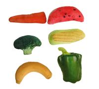 Happyyami 6 Pack Catnip Banana Carrot Toys Squeaky Interactive Cat Teaser Pet Toy Set Realistic Artificial Vegetable Catnip Toys for Scratching