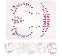 Happyyami 6 Sheets Face Jewels Sticker Sheets, Rhinestone Face Gems Temporary Tattoos, Peel and Stick, No Glue Needed, Resin and Paper, Safe Material, for Halloween, and Adults