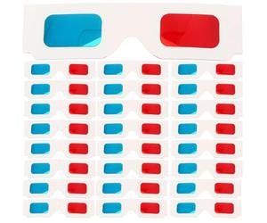 Happyyami 60pcs Disposable 3d Glasses Anaglyph Red Blue Paper Spectacular Visual Experience for Movies at Home Cinema Universal Size for Ages