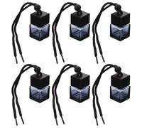 Happyyami 6pcs Car Diffuser Perfume Bottles 8ml Empty Glass Hanging Air Freshener Bottles Resistant to Breakage Compact Design for Car and Home Use