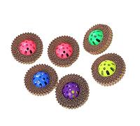 Happyyami 6pcs Cat Ball Toys Squeaky Bell Corrugated Paper Pet Supplies Interactive Toys for Cats Promote Dental Health Random Color