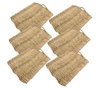 Happyyami 6pcs Chicken Coop Lining Mats Natural Grass Pads for Chickens Soft Nesting Pads Handmade Reed Grass Animal Bedding Bedding for Coops