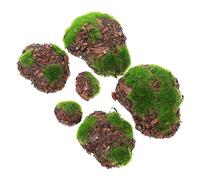 Happyyami 6pcs Imitation Moss Stones for Landscape Decoration Realistic Flocking Mossy for Fish Tank Garden and Crafts Compact and Lightweight Design for Miniature Gardens