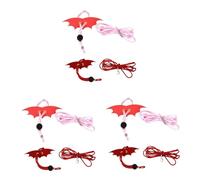 Happyyami 6pcs Lizard Leash Wing Harness Small Red Pink Outdoor Accessories for Reptiles and Small for Safe Walks